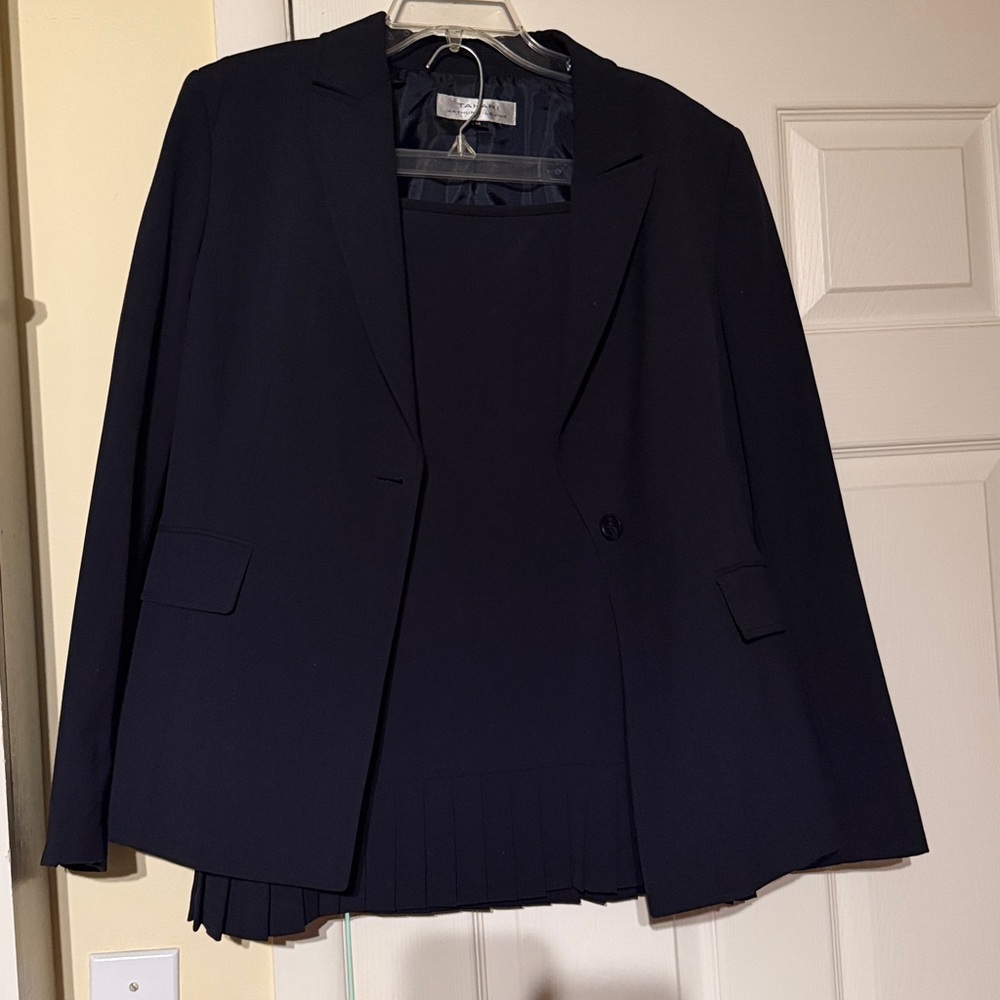 Tahari ASL Midnight Blue Blazer and Dress Ensemble